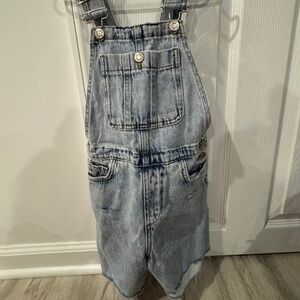 Zara girl jean short overall 7 year old